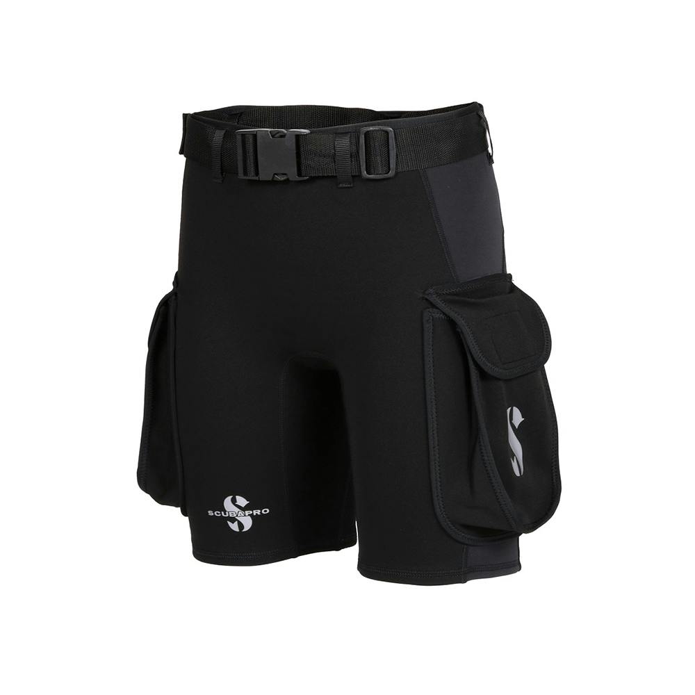 ScubaPro 1mm Hybrid Cargo Shorts (Women's) Left Side Angle - Black