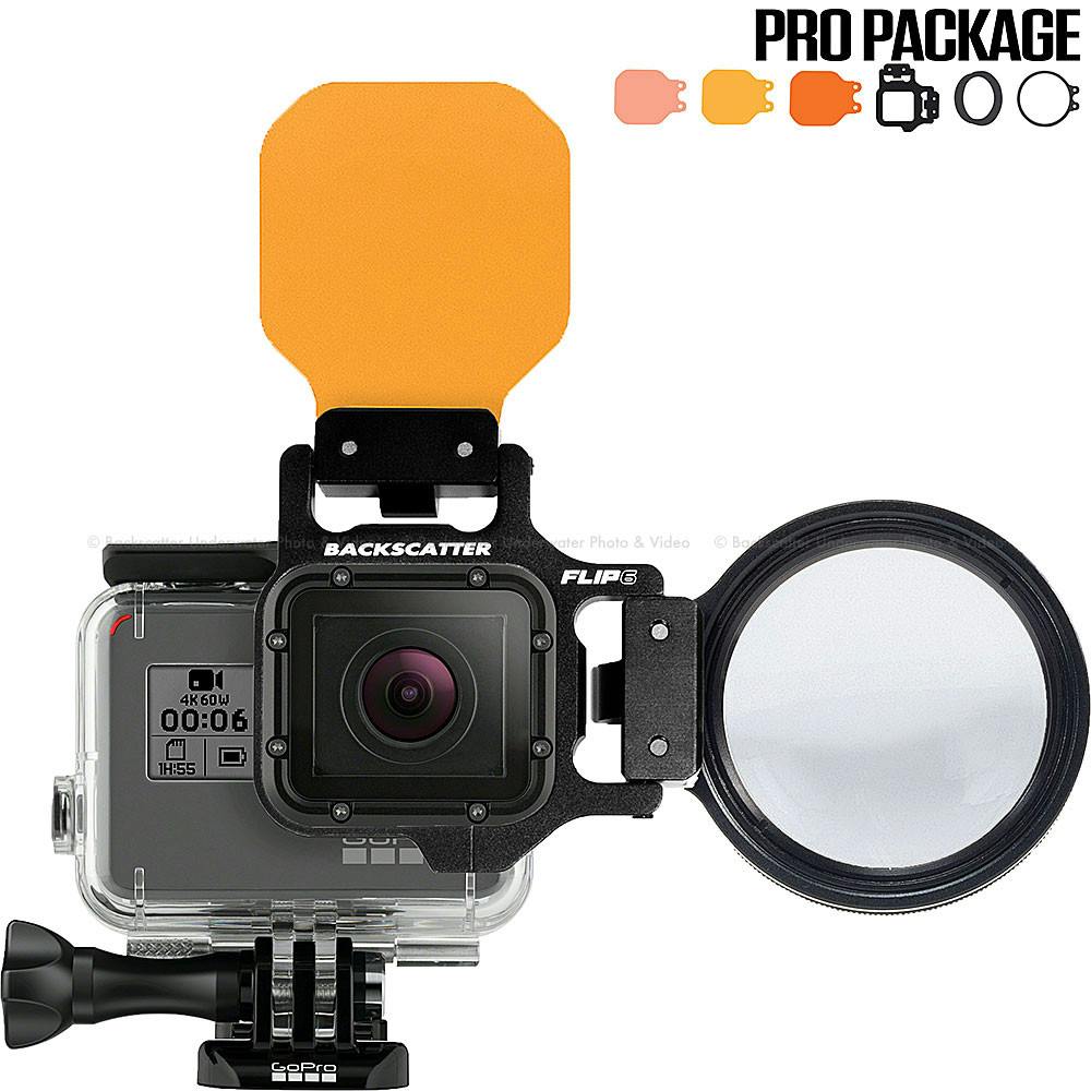 FLIP FILTERS Flip6 Pro Filters and +15 MacroMate Mini Lens Set for GoPro®. Shown with Camrea. Camera NOT Included