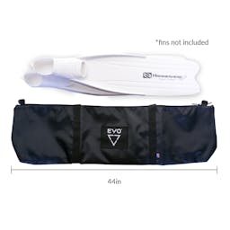 EVO 44" Mesh Fin Bag Shown with Freedive Fin for Size Comparison - Black. NOTE: Fins NOT included Thumbnail}