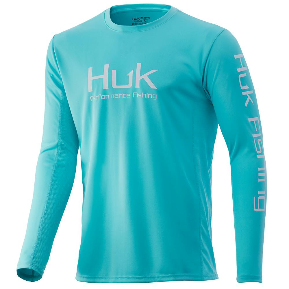 Huk Icon X UPF 30+ Long Sleeve Performance Shirt (Men's) - Blue Radiance