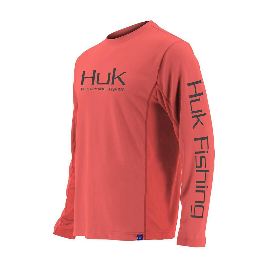 Huk Icon UPF 30+ Long-Sleeve Performance Shirt (Men's) Coral