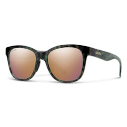 Smith Caper ChromaPop Sunglasses (Women's) - Camo Tortoise Frame/Rose Gold Mirror Lens Thumbnail}