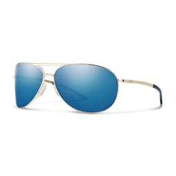 Smith Serpico 2.0 ChromaPop+ Polarized Sunglasses - Gold Frame/Blue Mirror Lens Thumbnail}