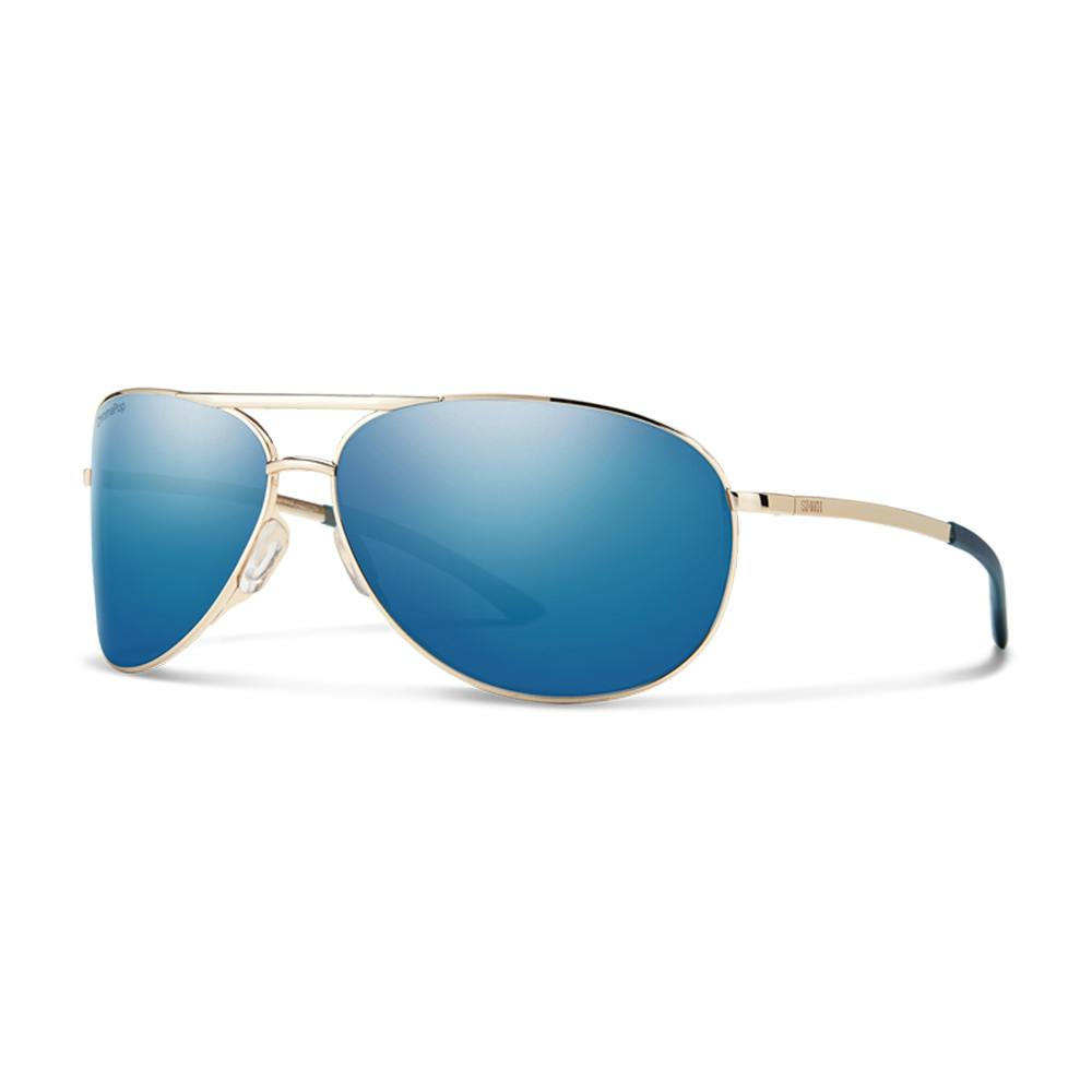 Smith Serpico 2.0 ChromaPop+ Polarized Sunglasses - Gold Frame/Blue Mirror Lens