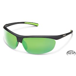 Suncloud Zephyr Polarized Polycarbonate Sunglasses - Matte Black Frame/Green Lenses Thumbnail}
