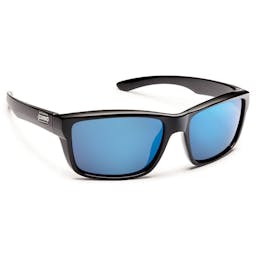 Suncloud Mayor Polarized Polycarbonate Sunglasses - Black Frame/Blue Lenses Thumbnail}