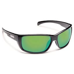 Suncloud Milestone Polarized Polycarbonate Sunglasses - Black Frame/Green Lenses Thumbnail}