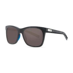 Costa Caldera Polarized Sunglasses Front Angle - Net Gray with Blue Rubber and Gray Lenses Thumbnail}