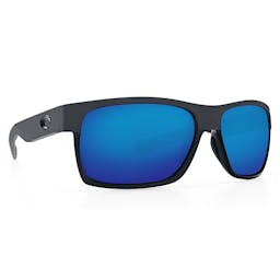 Costa Half Moon Polarized Sunglasses - Matte Black Frame/Blue Mirror Lenses Thumbnail}