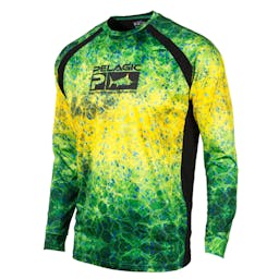 Pelagic Vaportek Performance Fishing Shirt (Youth) - Green Thumbnail}