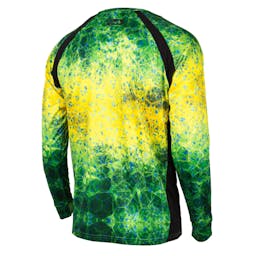 Pelagic Vaportek Performance Fishing Shirt (Youth) Back - Green Thumbnail}
