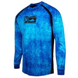 Pelagic Vaportek Performance Fishing Shirt (Youth) - Dorado Hex Blue Thumbnail}