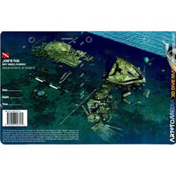 Waterproof 3D Dive Map Back Side - Joe’s Tug - Key West, FL Thumbnail}