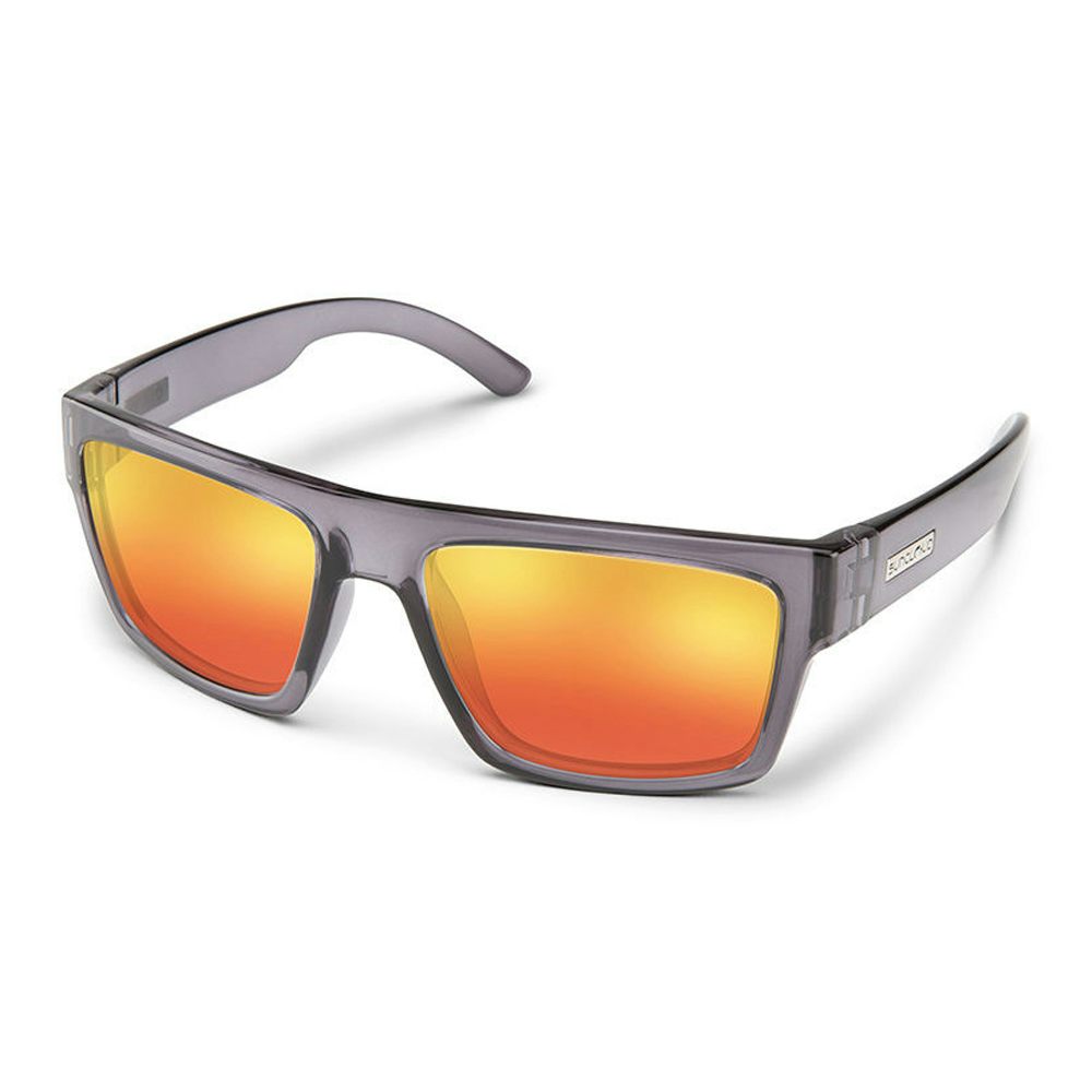 Suncloud Flatline Transparent Gray Polarized Red Mirror Sunglasses