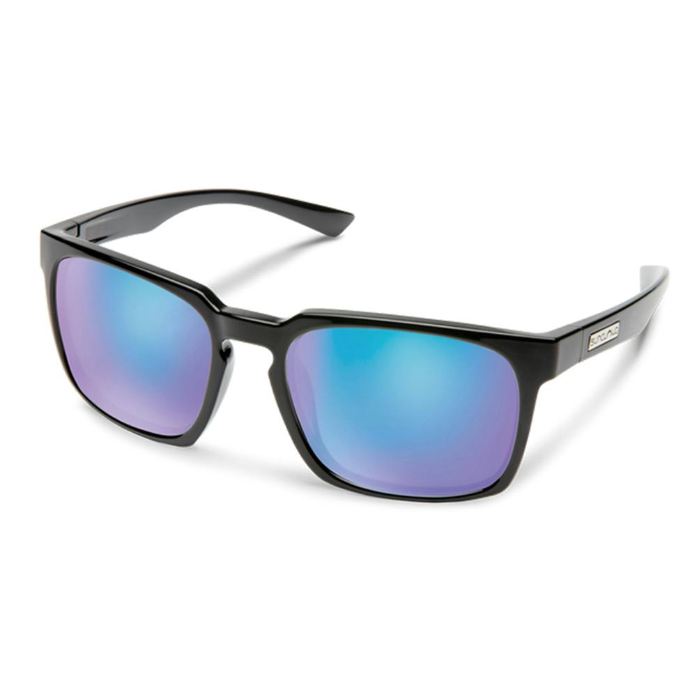 Suncloud Hundo Polarized Sunglasses - Black Frame/Polarized Blue Mirror Lenses