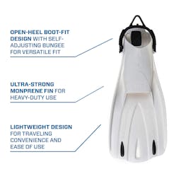 ScubaPro Go Sport Open Heel Dive Fins Single Fin View - White Thumbnail}