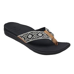 Reef Ortho-Bounce Woven Sandals (Women’s) - Black/White Thumbnail}