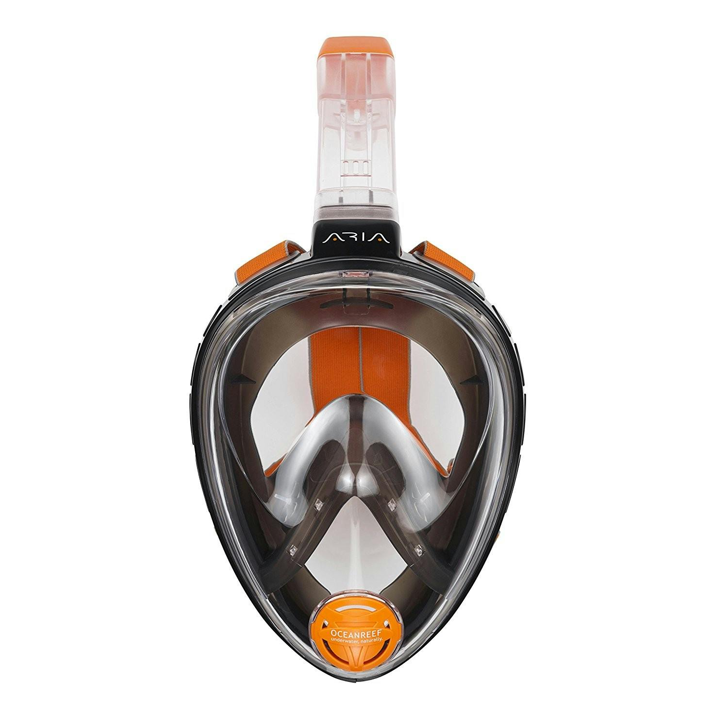 Ocean Reef Aria QR+ Full Face Snorkel Mask with Camera Holder - Black