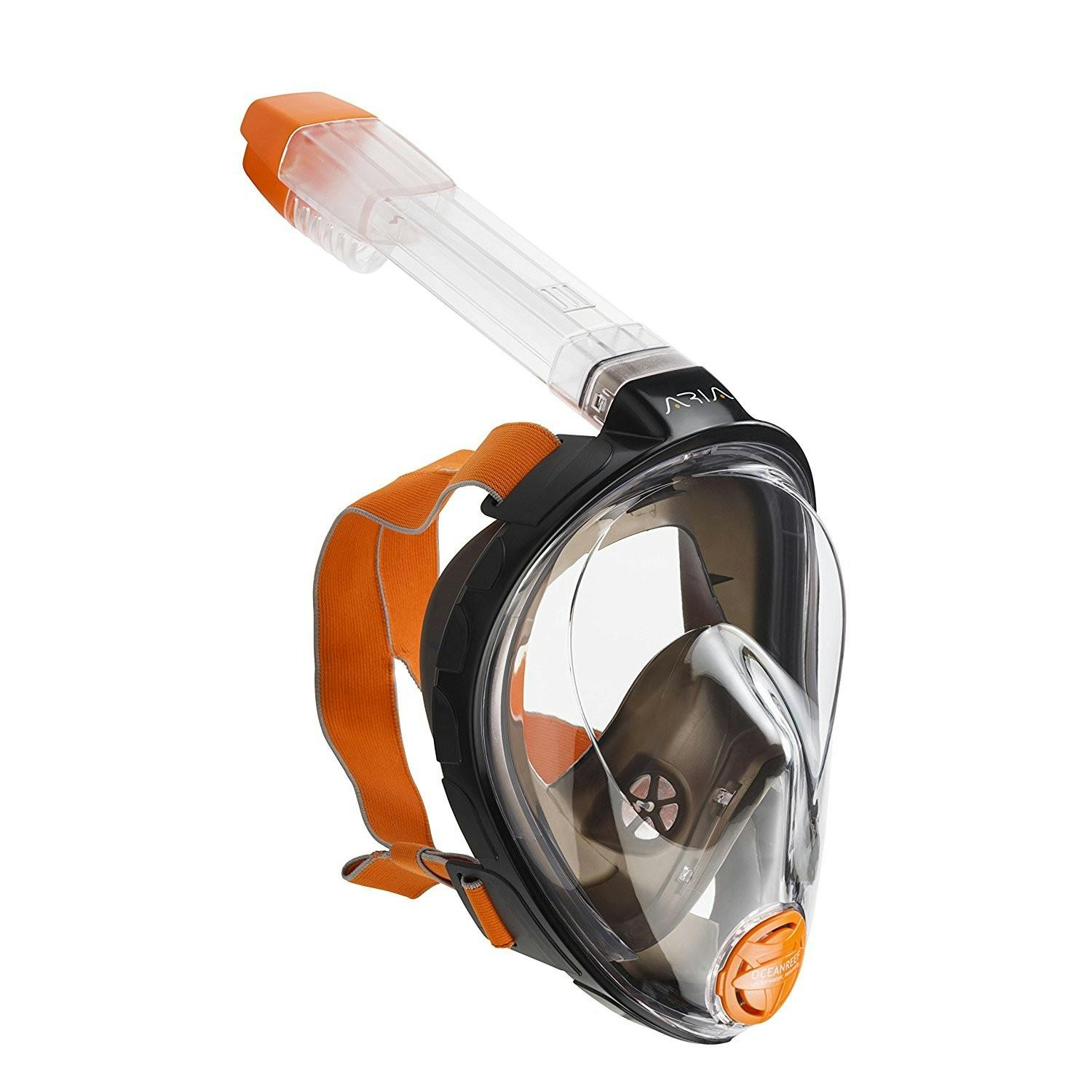 Ocean Reef Aria QR+ Full Face Snorkel Mask with Camera Holder Side View - Black