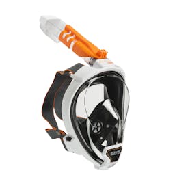 Ocean Reef Aria QR+ Full Face Snorkel Mask with Camera Holder Side View - White Thumbnail}