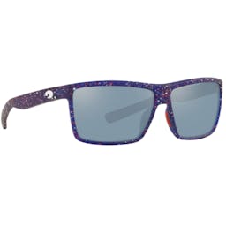Costa Rinconcito Polarized Sunglasses - Matte Blue Firework Frame/Gray Silver Mirror Lenses Thumbnail}