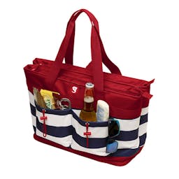 Gecko 2 Compartment Cooler Tote - Americana Red, White, & Blue (Contents NOT Included) Thumbnail}