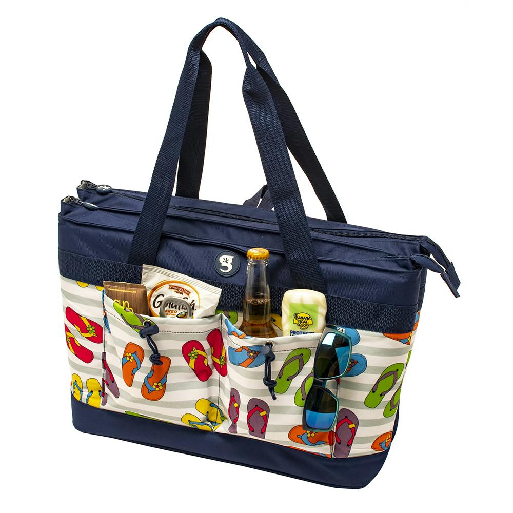 Gecko 2 Compartment Tote Cooler - Flip Flop Toss (Contents NOT Included)