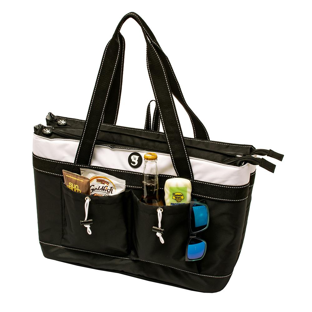 Gecko 2 Compartment Tote Cooler - White/Black (Contents NOT Included)