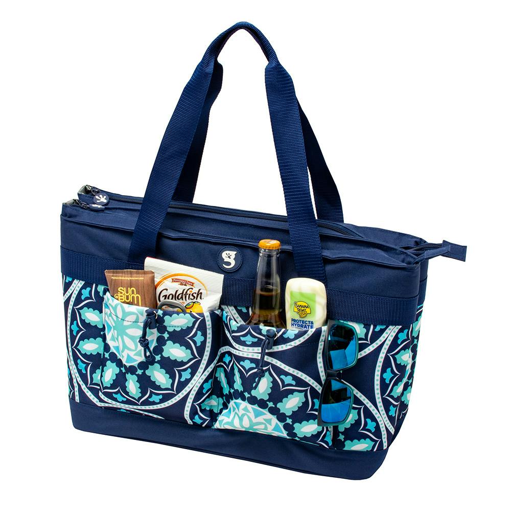 Gecko 2 Compartment Tote Cooler - Blue Medallion (Contents NOT Included)