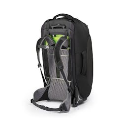 Osprey Sojourn 80L/28” Wheeled Duffel Bag Back View with Backpack Straps - Flash Black Thumbnail}