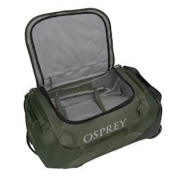 Osprey Rolling Transporter 40 Wheeled Duffel Bag - 40 Liter Open - Haybale Green Thumbnail}