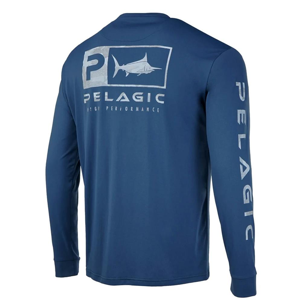 Pelagic Aquatek Icon Long Sleeve Performance Shirt - Smokey Blue 
