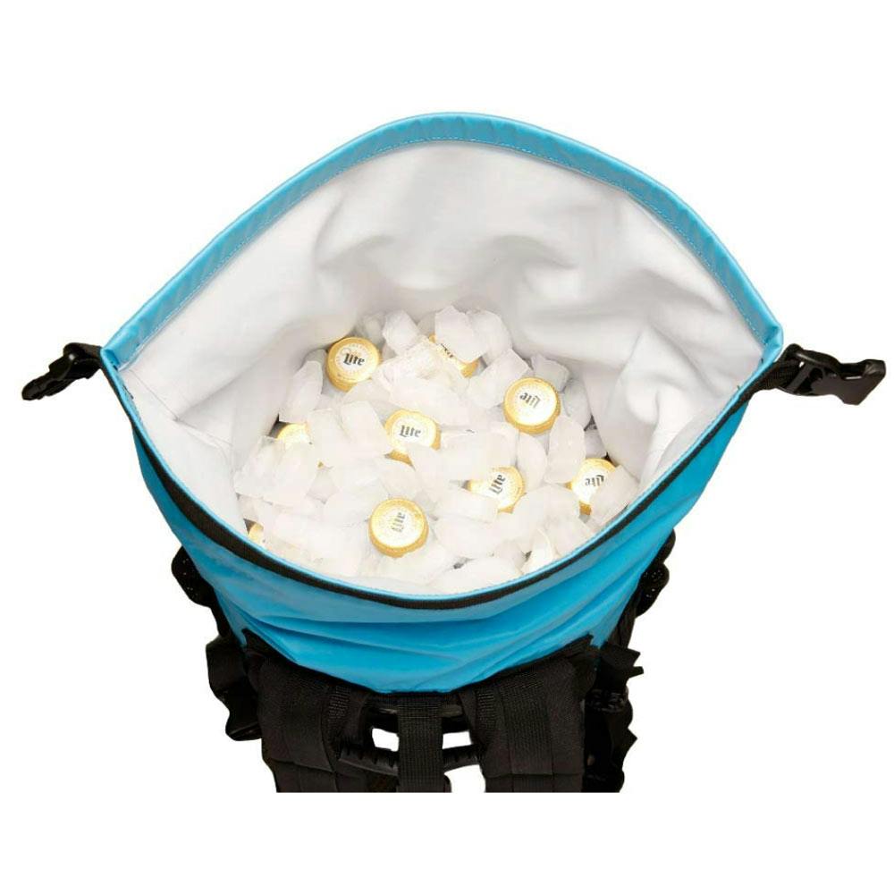Gecko Backpack Dry Bag Cooler Open - Neon Blue