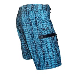 Hook & Tackle Hydraskin Fishing Boardshort Right Side - Pacific Blue Thumbnail}