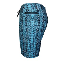 Hook & Tackle Hydraskin Fishing Boardshort Back Left View - Pacific Blue Thumbnail}