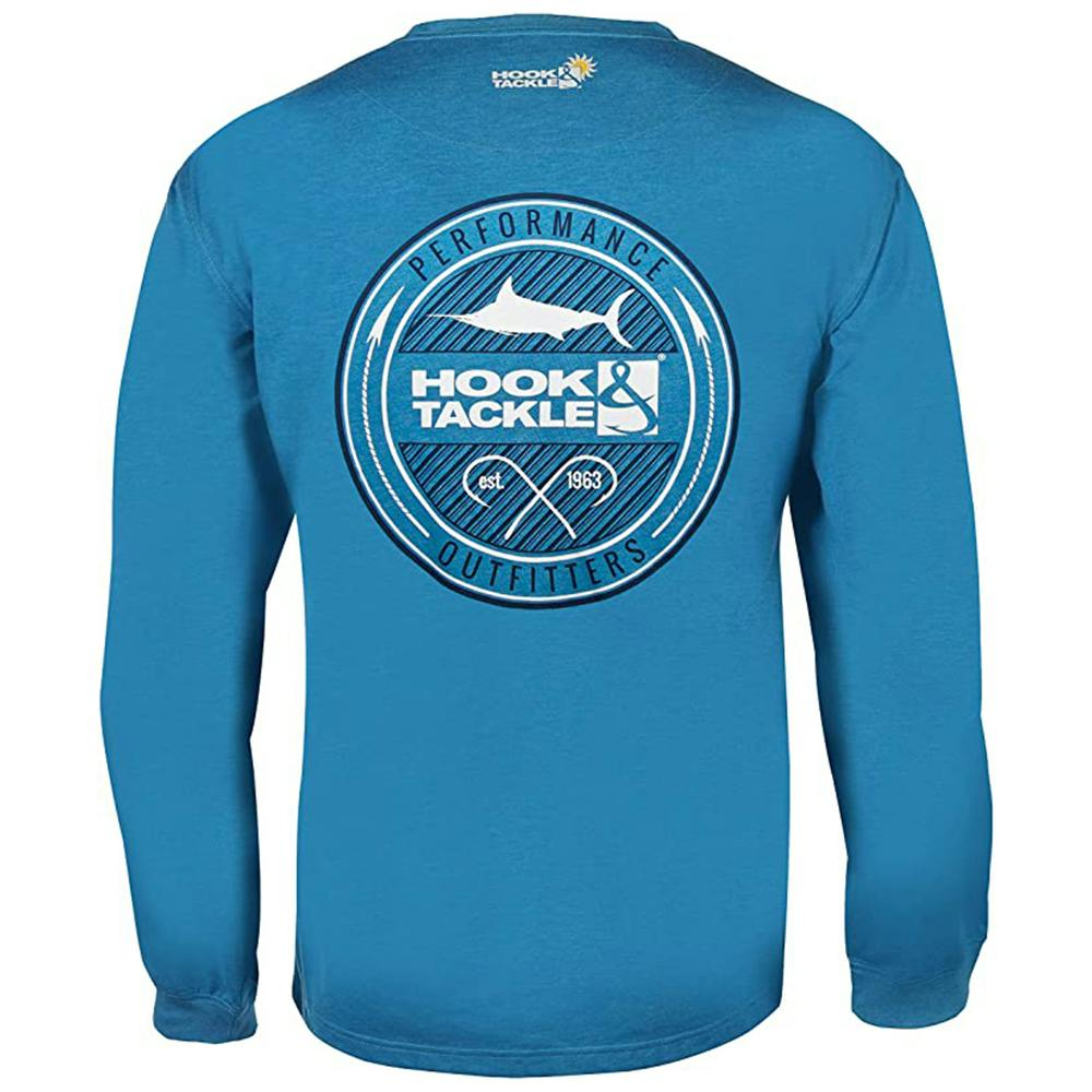 Hook & Tackle Porthole Performance Long-Sleeve Fishing Shirt - Turquoise Heather