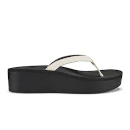 OluKai Pi’o Lua Sandals Side - White/Black Thumbnail}