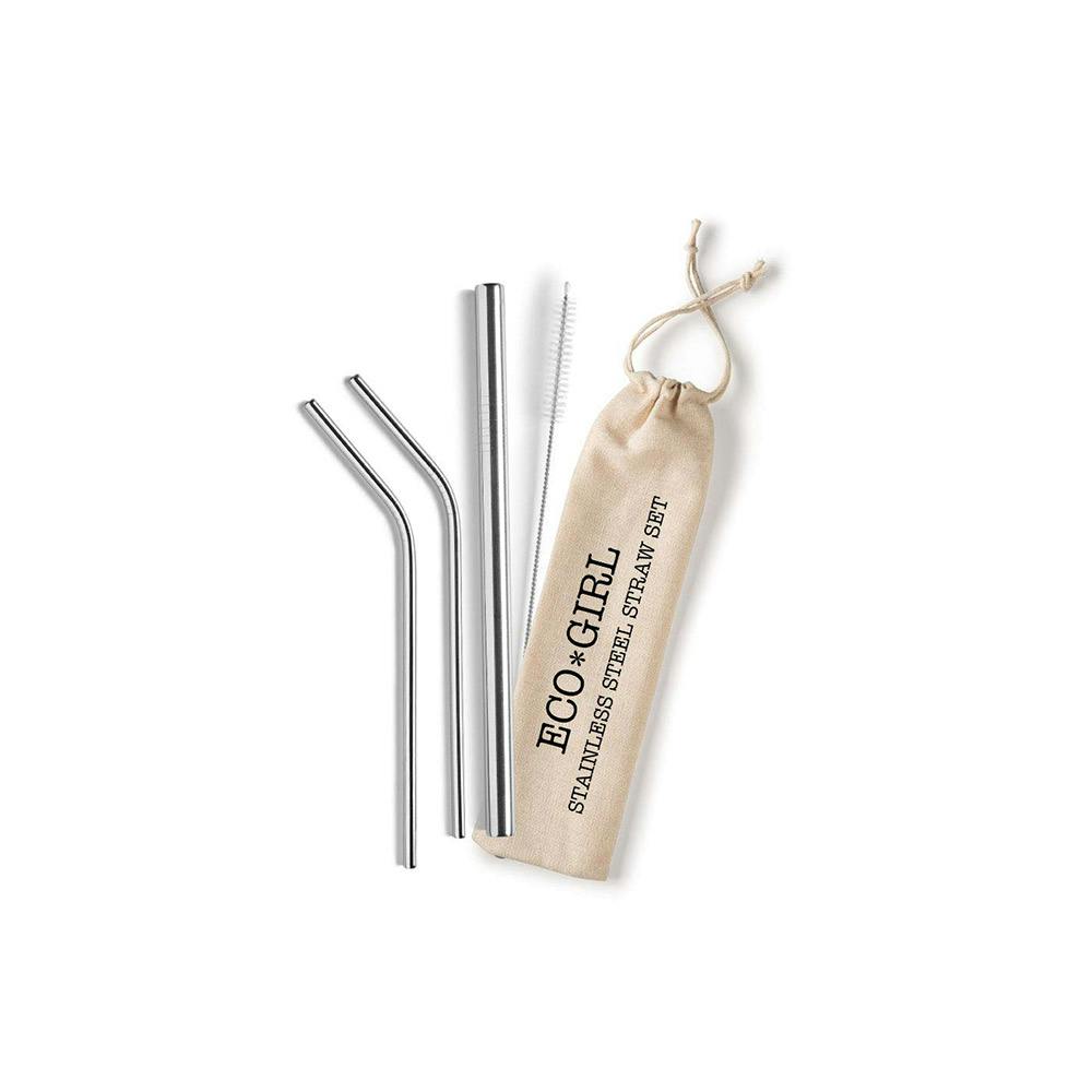 Stainless Steel Reusable Straw Set - Eco Girl