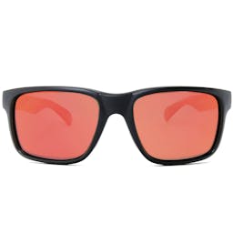 Peppers Beachcomber Polarized Sunglasses Front - Matte Black Frame/Red Mirror Lenses Thumbnail}