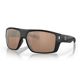 Costa Diego Polarized Sunglasses - Matte Black Frame/Copper Silver Lightwave Glass Lens Thumbnail}