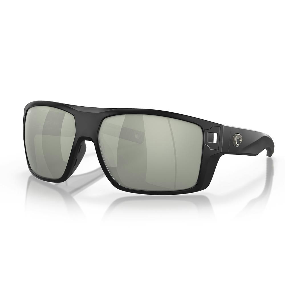 Costa Diego Polarized Sunglasses - Matte Black Frame/Gray Silver Lightwave Glass Lens