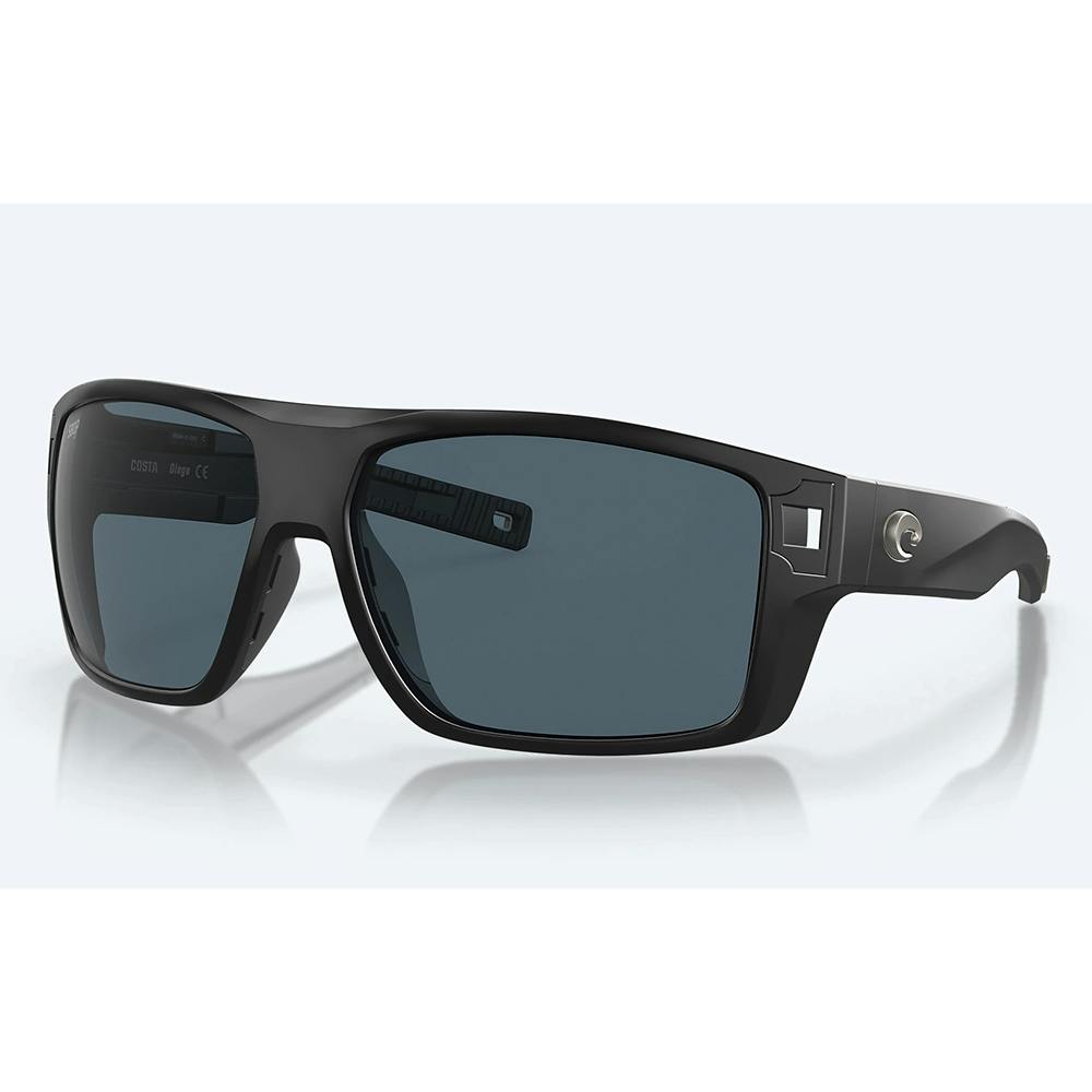 Costa Diego Polarized Sunglasses - Matte Black Frame/Gray Polycarbonate Lens