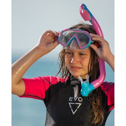 EVO One Dry Snorkel (Kid's) Lifestyle with Girl Thumbnail}