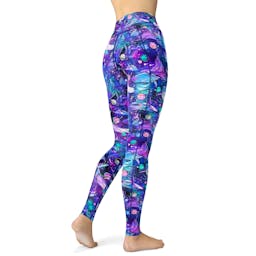 Spacefish Army Leggings - Cosmic Whale - Back View Thumbnail}