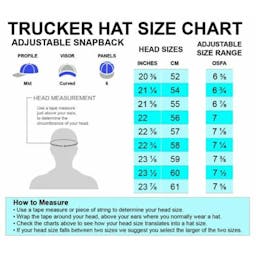 Speared Bullseye Trucker Hat Size Chart Thumbnail}