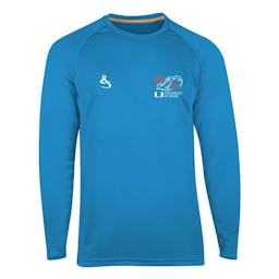 Hook & Tackle University of Miami Shark Research Seamount Long Sleeve Performance Shirt Front - Blue Thumbnail}