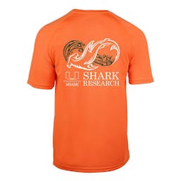 Hook & Tackle University of Miami Shark Research Seamount Short Sleeve Performance Shirt - Orange Thumbnail}
