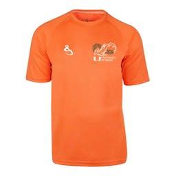 Hook & Tackle University of Miami Shark Research Seamount Short Sleeve Performance Shirt Front - Orange Thumbnail}