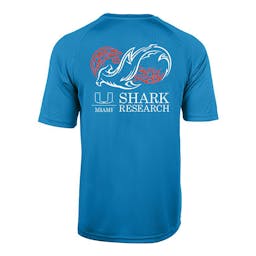 Hook & Tackle University of Miami Shark Research Seamount Short Sleeve Performance Shirt - Blue Thumbnail}