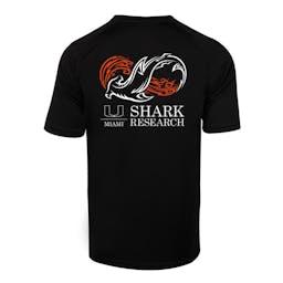 Hook & Tackle University of Miami Shark Research Seamount Short Sleeve Performance Shirt - Black Thumbnail}